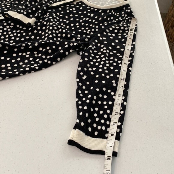 Talbots Polka Dot Button Down Cardigan Sweater 3/4 Sleeve Academia Office Soft - Picture 11 of 13